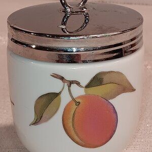 Vintage Evesham Sugar Bowl with lid by Royal Worcester England storage jar